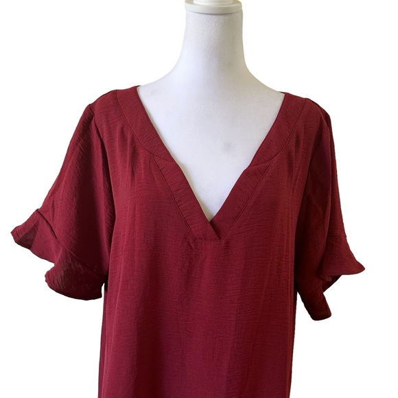 Aoulaydo Women’s V-Neck Swimsuit Coverups Burgundy Size L NWT. - Picture 2 of 8